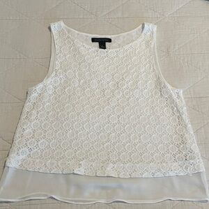 Banana Republic Ivory Lace Sleeveless Blouse